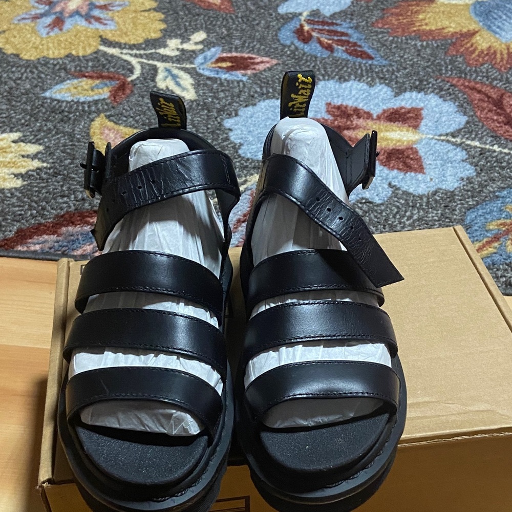 Dr. Martens Black Strappy Platform Sandals used one time